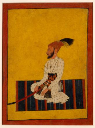 Portrait of a Young Prince Seated on a Flat Woven Carpet