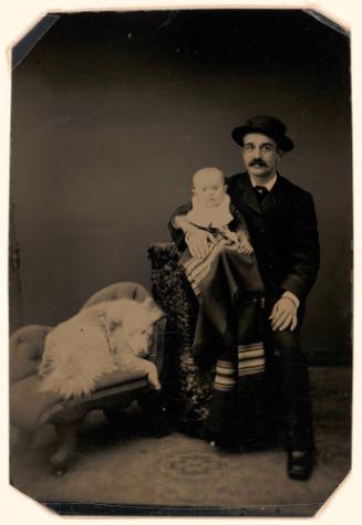 Portrait of a Man, Infant, and Dog