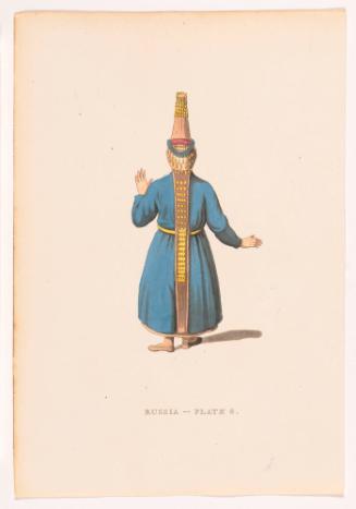 Back of a Tcheremhisian Woman, Plate 8 from Picturesque Representations of the Dress and Manners of the Russians
