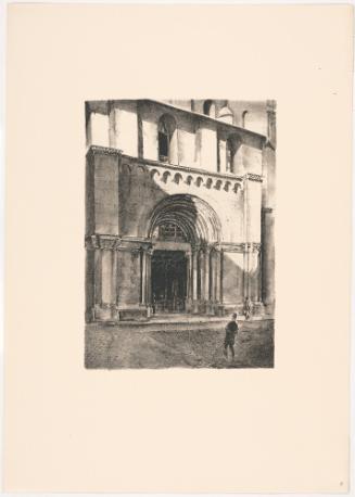 Entrance to a Building in the Romanesque Style, from a set of architectural views
