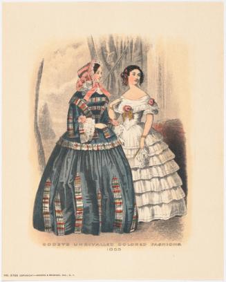 From Godey's Ladies' Book: Godey's Unrivalled Colored Fashions, 1855