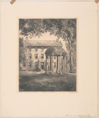 North Carolina State University, Chapel Hill, “The Old Well” and “Old East,” plate 42 from album 9 of Orr Etchings of North Carolina