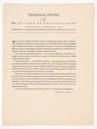 Transactions of the Society of Calligraphers