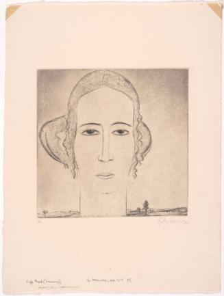 Female Head with Landscape