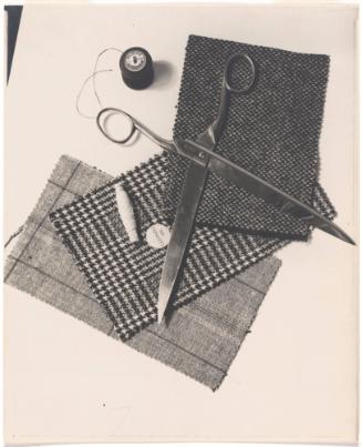 Composition with Fabric and Scissors