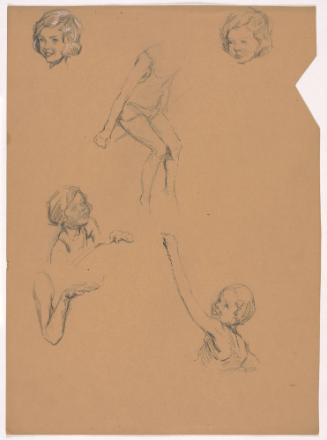Studies of Seated Young Girl