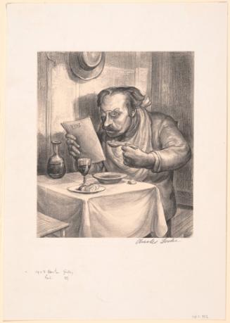 Man Eating in Restaurant