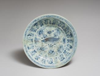 Dish with Design of Fish and Water Weeds