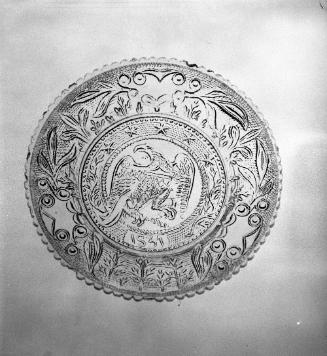 Cup Plate with Eagle and Five Stars