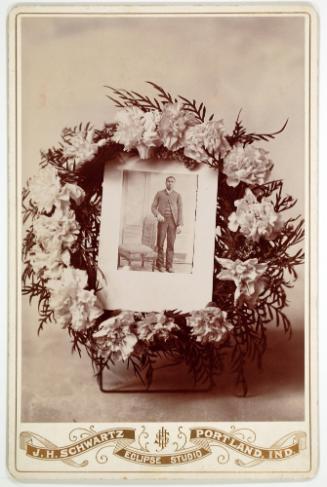 Wreath Floral Arrangement with Photograph in Center
