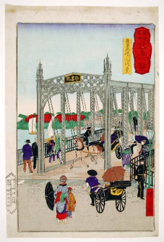 Azuma Bridge, from the series: Tokyo meisho shashin junikei (12 photographic views of famous places in Tokyo)