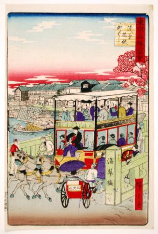 Asakusa Bridge with Horse-Drawn Bus, from Famous Views of Tokyo