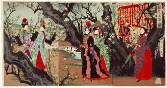 Illustration of Plum Trees in Full Bloom (Baika Mankai No Zu) 梅花満開之図.
