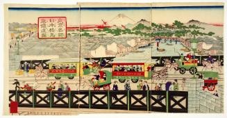 A Famous Place of Tokyo, Illustration of Horse Tramway in Nihonbashi
東京名所日本橋馬車鐵道図.