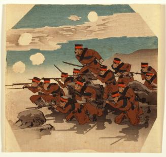 A Fan Print of Japanese Soldiers in the Sino-Japanese War