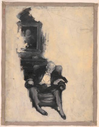 Man Slumped in Chair; Illustration