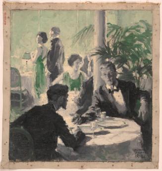 Restaurant Scene; Illustration