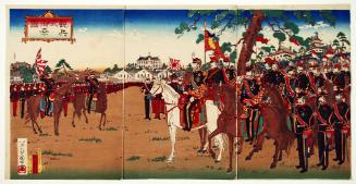Meiji Emperor Views Military Parade
