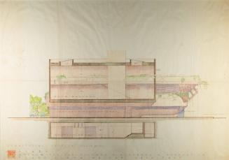 Architectural Drawing: Longitudinal Section, Annex Museum for the Solomon R. Guggenheim Foundation
