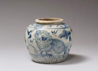 Jar with Design of Buddhist Lions and Cloud Scrolls