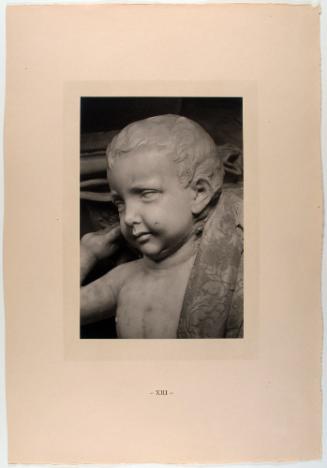 Putto at the Foot of the Bier: Head, Facing Left, plate 13 from The Tomb of Antonio Rossellino for the Cardinal of Portugal
