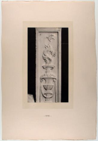 Pilaster Supporting the Angel Bearing a Palm: Right Pilaster, Flaming Top of a Candelabrum, plate 17 from The Tomb of Antonio Rossellino for the Cardinal of Portugal