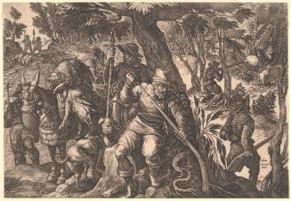 Boar Hunt with Shotguns, from Venationes Ferarum, Avium, Piscium