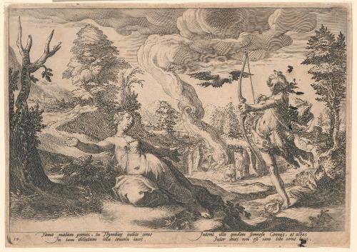 Coronis Killed by Apollo, No. 14 from Metamorphoses