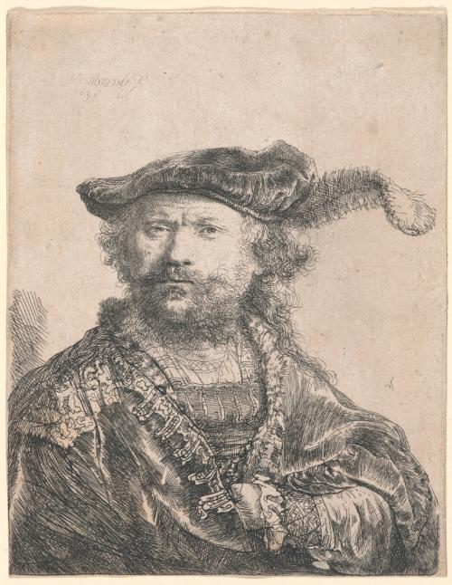 Rembrandt in Velvet Cap and Plume