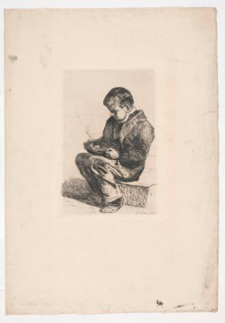 Young Boy with a Plate of Food