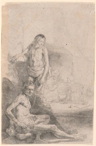 Male Nude, Seated and Standing