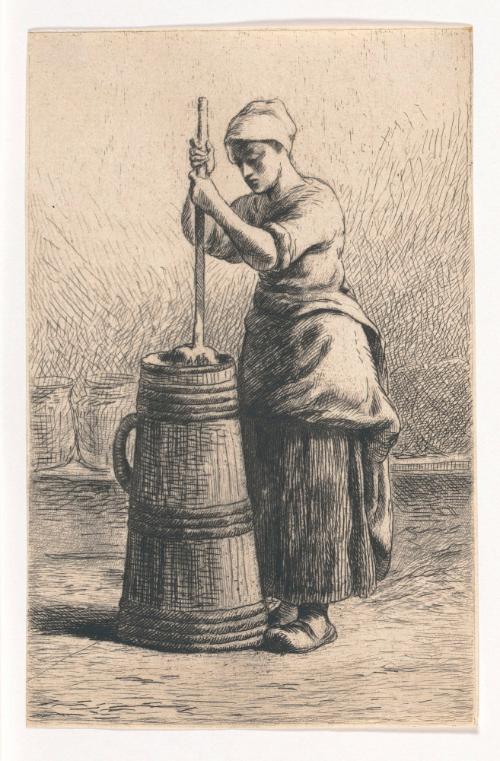 Woman Churning Butter