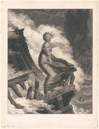 Virginie on the Wreck (Naufrage de Virginie), illustration to Paul et Virginie