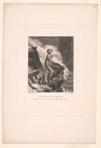Virginie on the Wreck (Naufrage de Virginie), illustration to Paul et Virginie