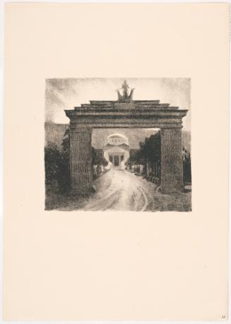 Entrance, probably to a Cemetery, in a Modernist Neo-Classical Style, from a set of architectural views