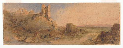 Ruins Against a Setting Sun