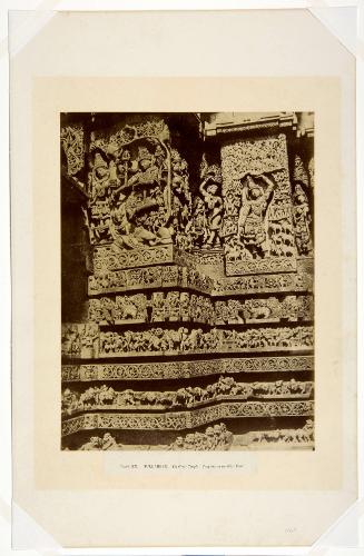 Hullabeed. The Great Temple. Sculptures on the West Front, plate 20 from Architecture in Dharwar and Mysore