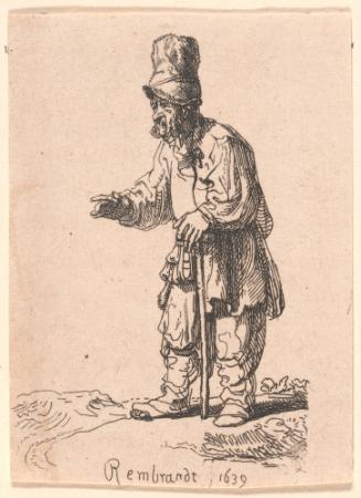 Peasant in High Cap Leaning on a Stick
