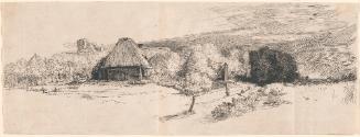 Trees, Farm Building, a Tower