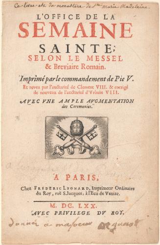 Title Page from L'office De La Semaine Sainte