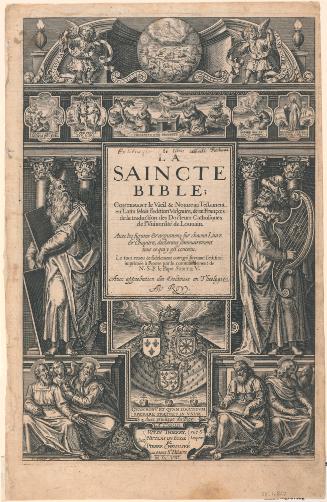 Title Page to La Saincte Bible, David & Moses