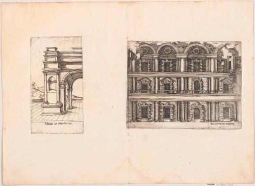 Two Plates Showing Ruins of An Arch and a Palace Facade