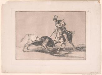 El Cid Campeador Spearing a Bull, plate 11 from the Tauromaquia series