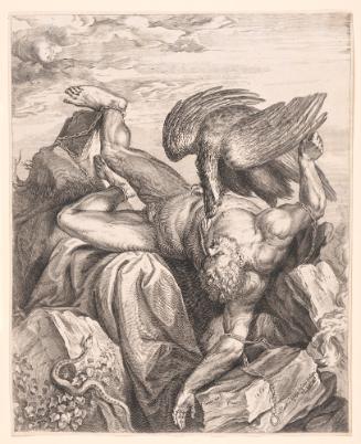Prometheus Enchained on Mount Caucasus, after Titian