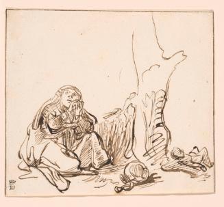 Hagar and Ishmael, copy after Rembrandt's Hagar and Ishmael in the Wilderness