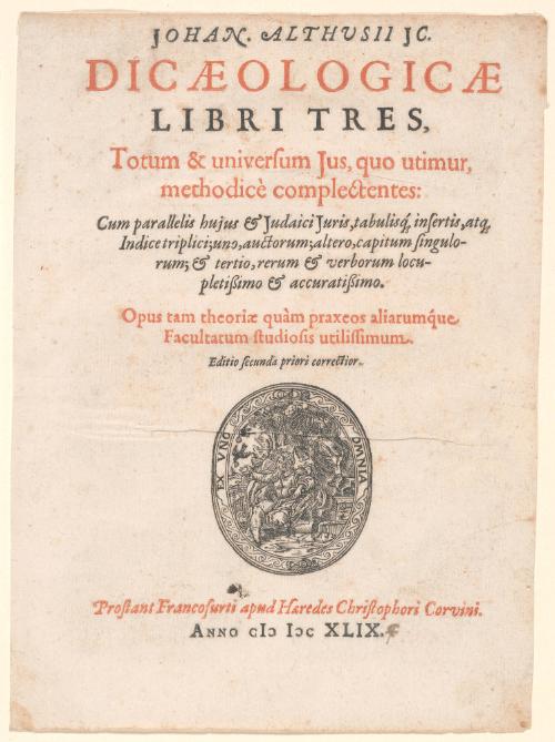 Dicaeologicae Libri Tres