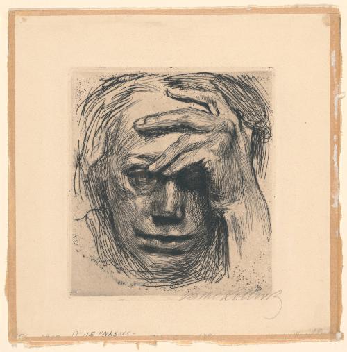 Self Portrait with Hand on Forehead