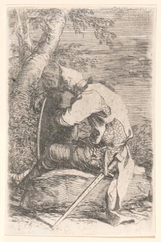 Seated Soldier in Armor (b37)