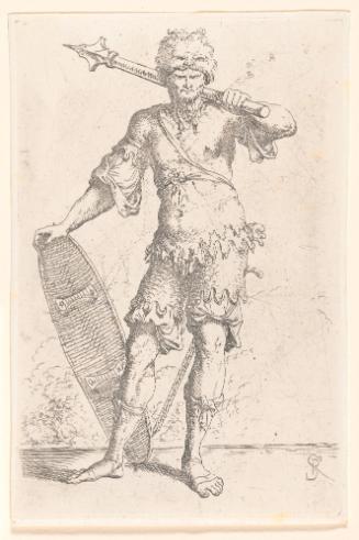 Standing Soldier with Mace and Shield (b39)