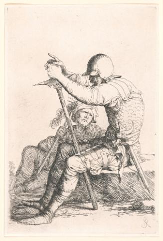 Two Soldiers Seated (b48)